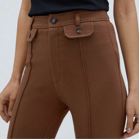 Everlane Brown The Work It Ponte Knit Pants Women Size 4 Stretch Front Seam - Picture 8 of 9